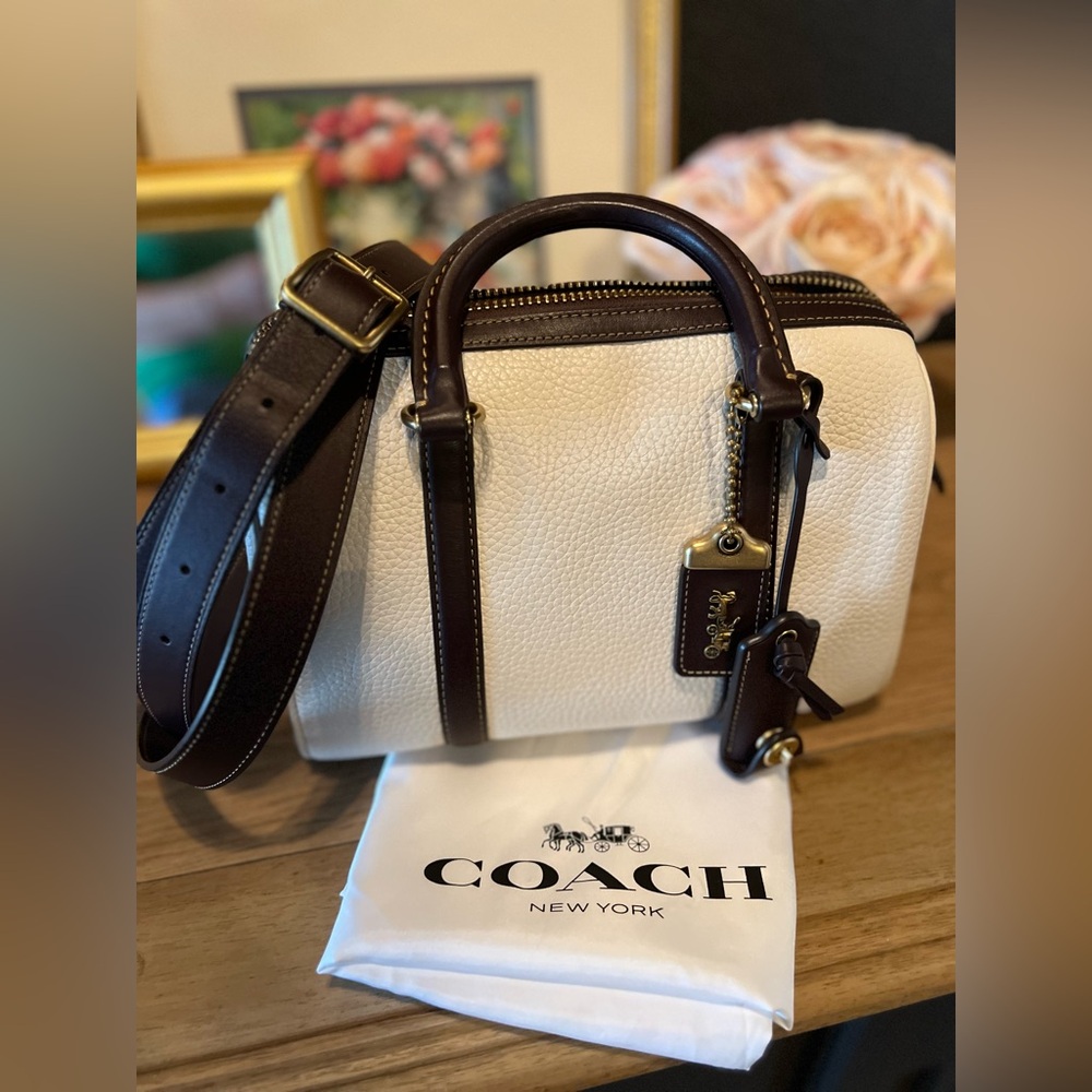 Coach Ruby Satchel 25 In Colorblock Chalk Oxblood